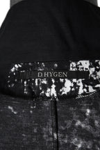 新品 D.HYGEN ディーハイゲン/ 25SS ブラッシュプリント レーヨン×コットン×リネン / ショールカラーシャツ / size 2 (BLK x WHT)