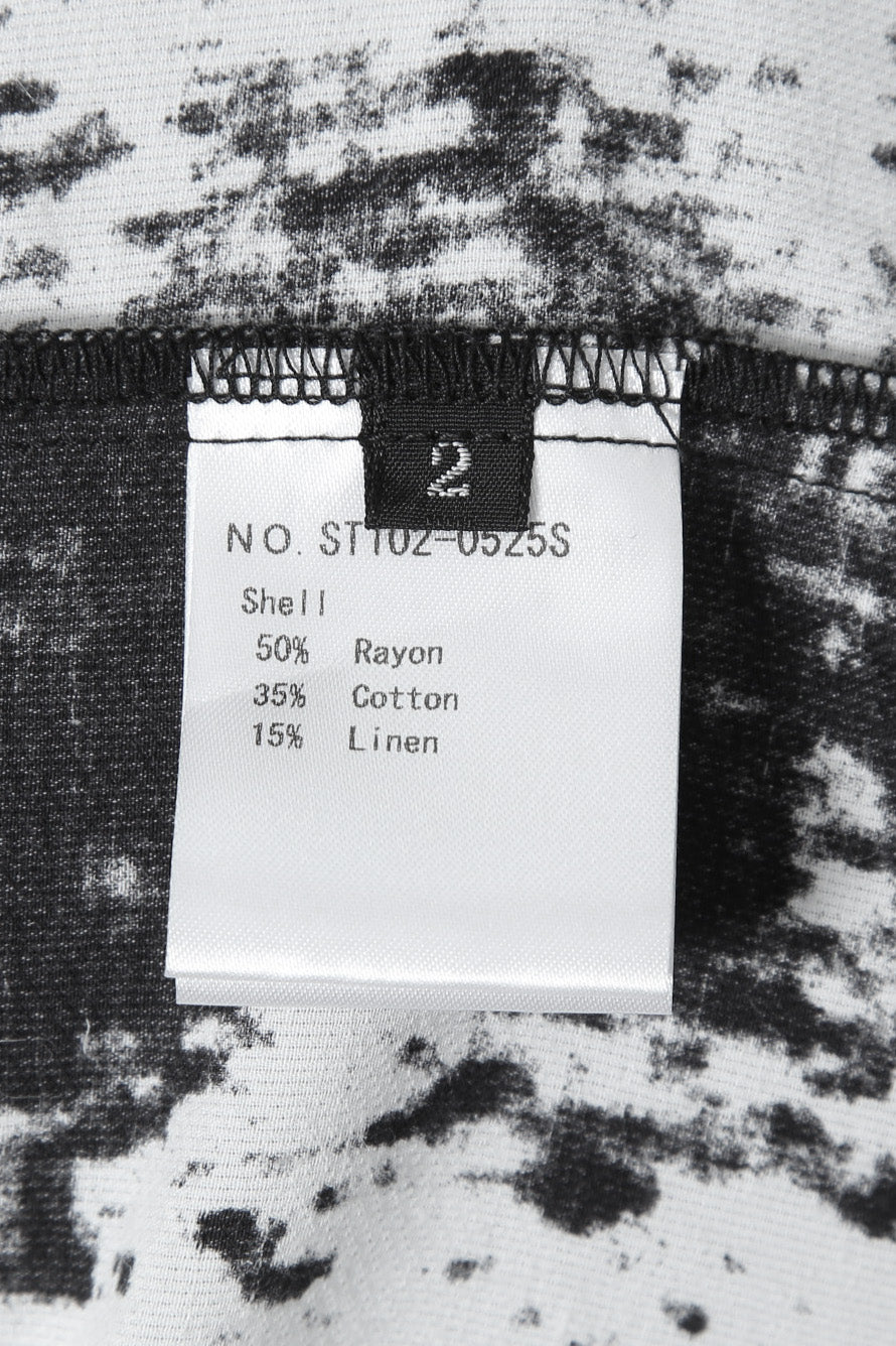 新品 D.HYGEN ディーハイゲン/ 25SS ブラッシュプリント レーヨン×コットン×リネン / ショールカラーシャツ / size 2 (BLK x WHT)