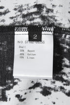 新品 D.HYGEN ディーハイゲン/ 25SS ブラッシュプリント レーヨン×コットン×リネン / ショールカラーシャツ / size 2 (BLK x WHT)