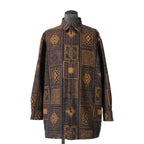 QASIMI カシミ / 美品 ジャガード 総柄ジャケット / size 46 (NAVY x ORENGE)