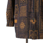 QASIMI カシミ / 美品 ジャガード 総柄ジャケット / size 46 (NAVY x ORENGE)