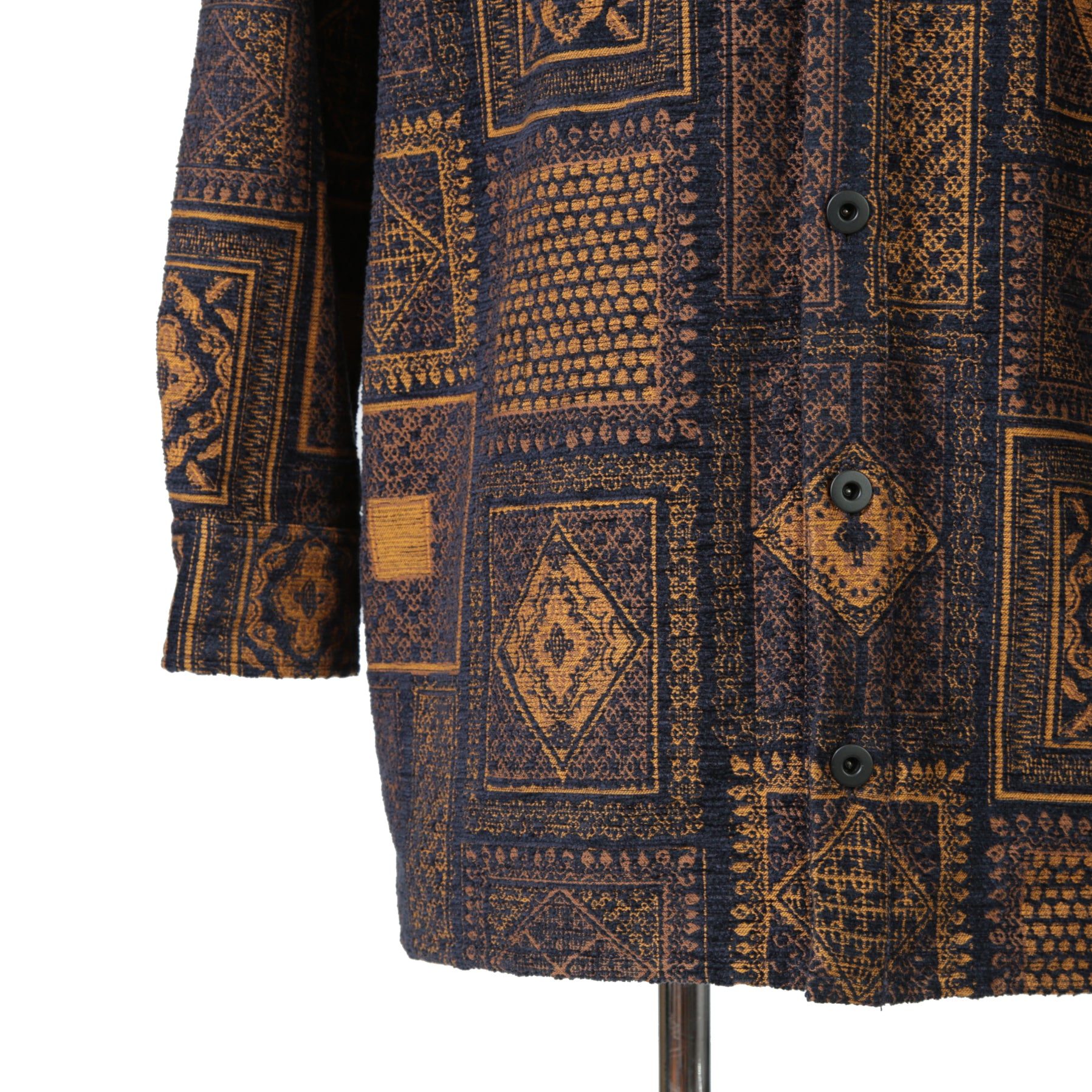 QASIMI カシミ / 美品 ジャガード 総柄ジャケット / size 46 (NAVY x ORENGE)