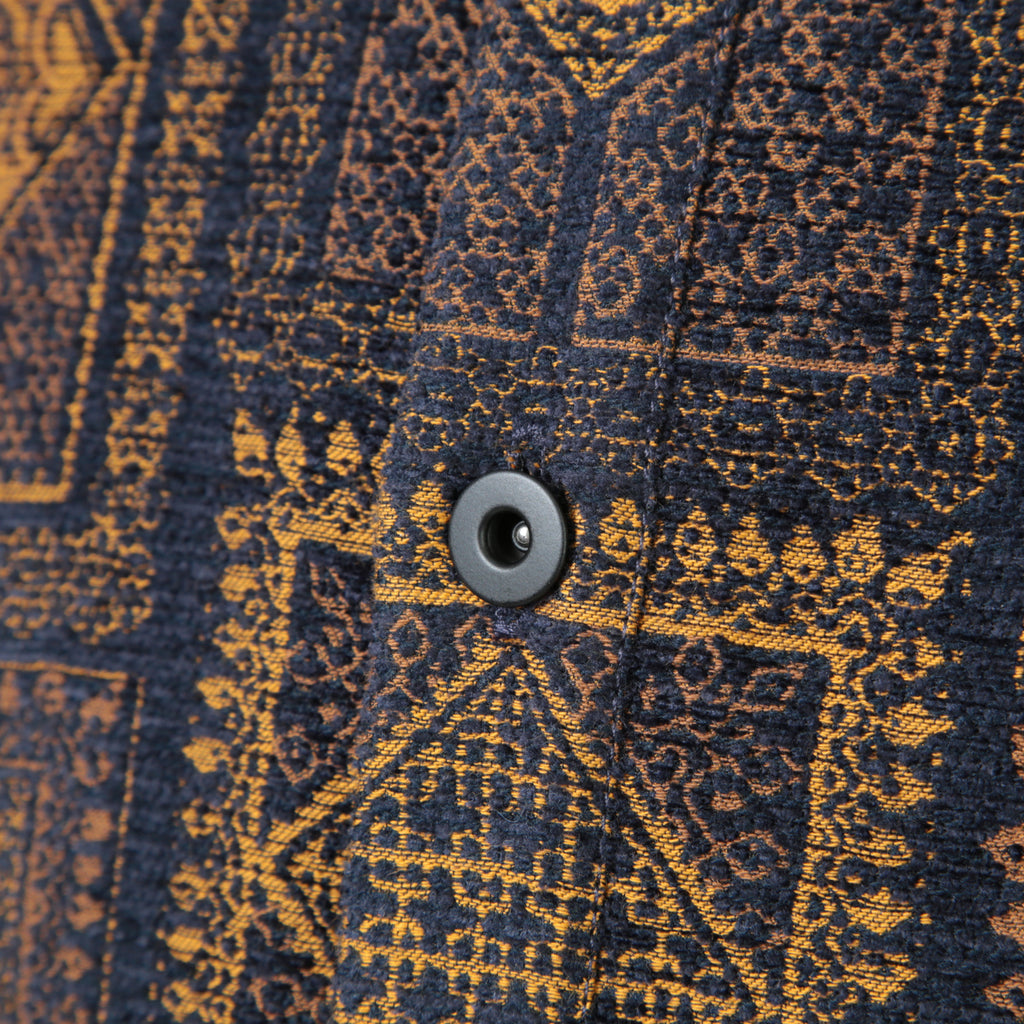 QASIMI カシミ / 美品 ジャガード 総柄ジャケット / size 46 (NAVY x ORENGE)