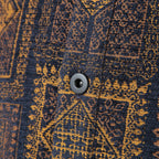 QASIMI カシミ / 美品 ジャガード 総柄ジャケット / size 46 (NAVY x ORENGE)