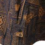 QASIMI カシミ / 美品 ジャガード 総柄ジャケット / size 46 (NAVY x ORENGE)