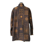 QASIMI カシミ / 美品 ジャガード 総柄ジャケット / size 46 (NAVY x ORENGE)