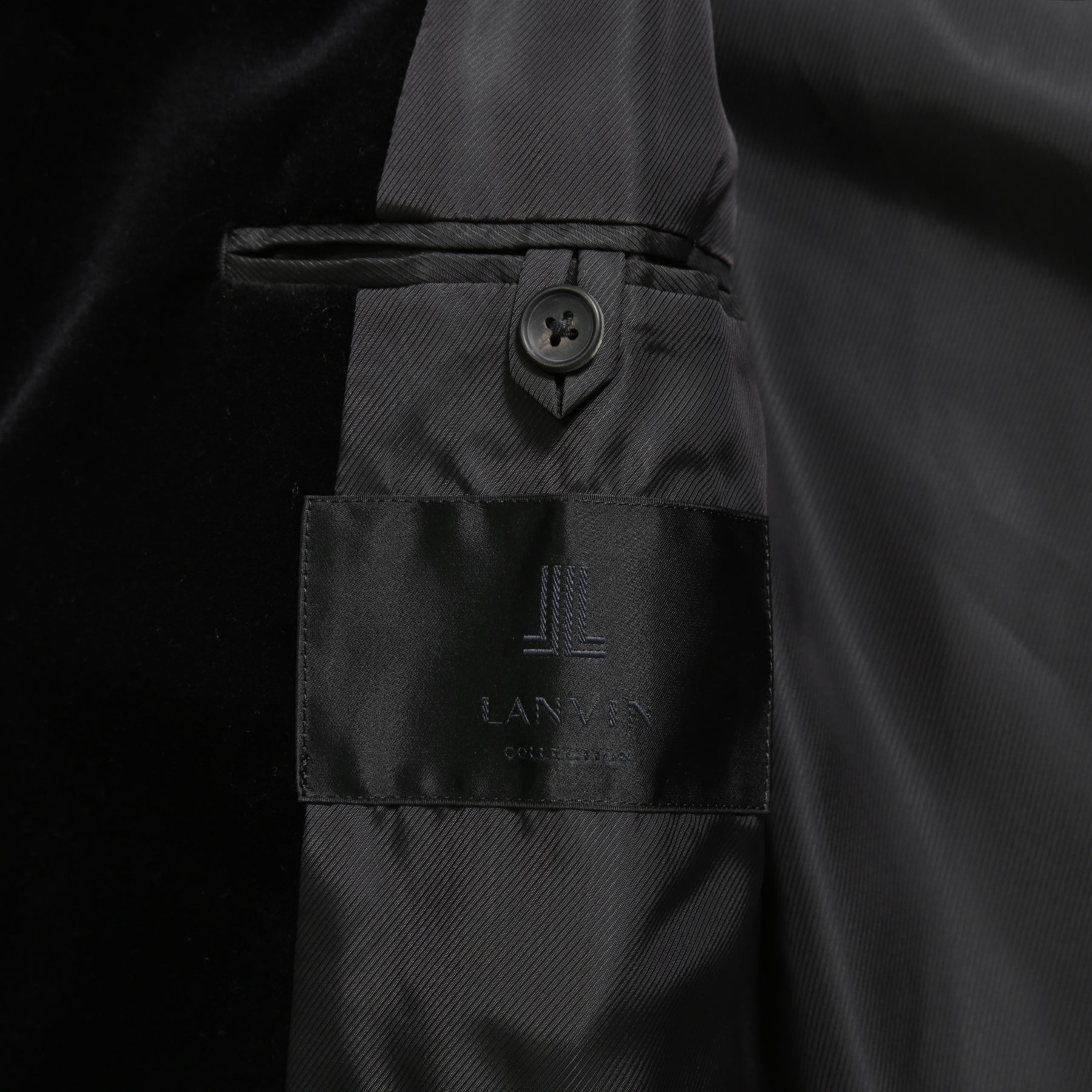 LANVIN collection / 美品 22AW Beau Garcons 祐真朋樹 / ベルベット コーチジャケット / LA-6M-87672 / size 48 (BLACK)