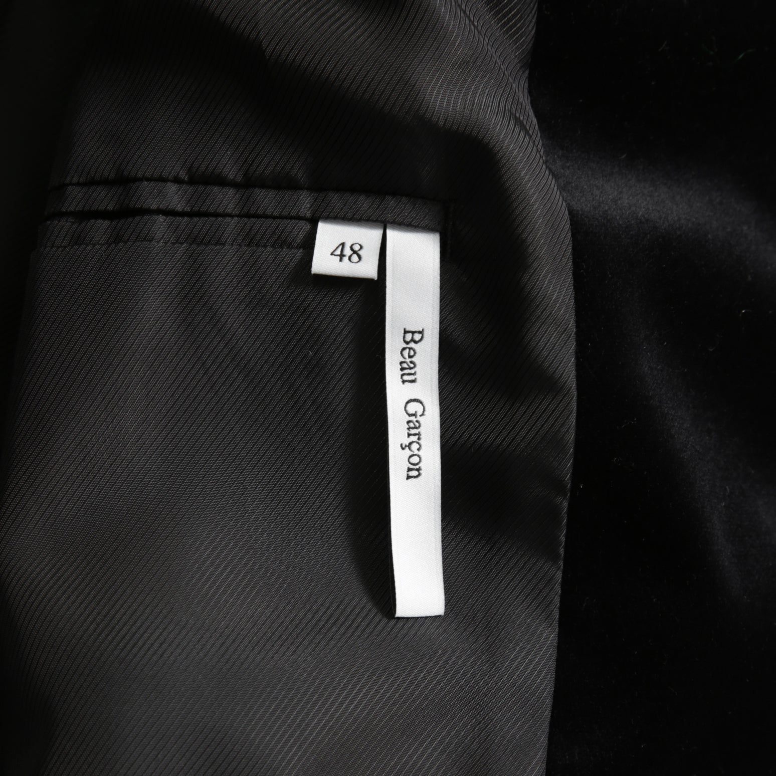 LANVIN collection / 美品 22AW Beau Garcons 祐真朋樹 / ベルベット コーチジャケット / LA-6M-87672 / size 48 (BLACK)