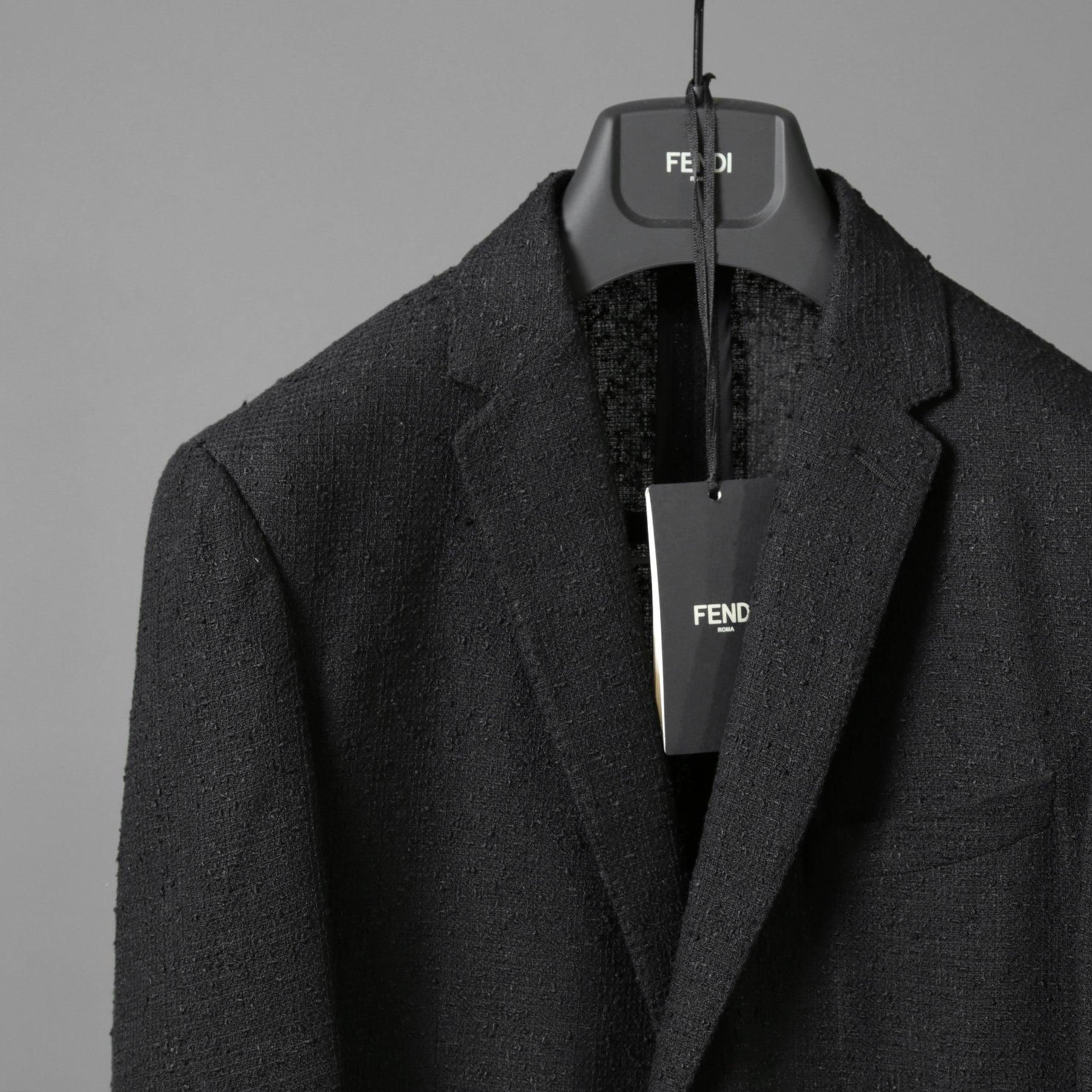 FENDI フェンディ / 美品 リネン ブークレ ジャケット / FJ0595 AFDP / size 48 (BLACK) ブレザー