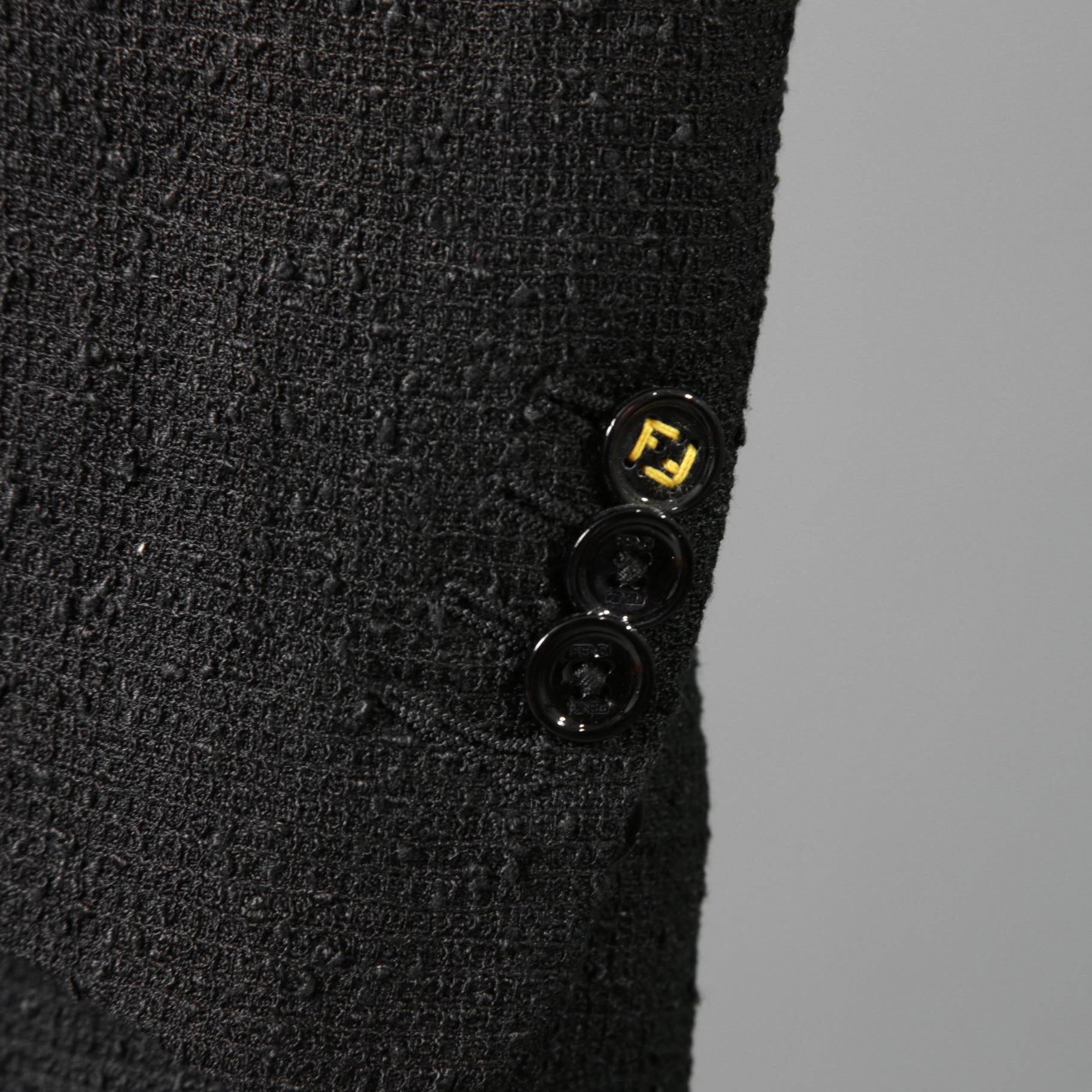 FENDI フェンディ / 美品 リネン ブークレ ジャケット / FJ0595 AFDP / size 48 (BLACK) ブレザー