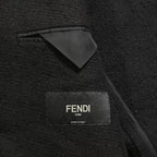 FENDI フェンディ / 美品 リネン ブークレ ジャケット / FJ0595 AFDP / size 48 (BLACK) ブレザー