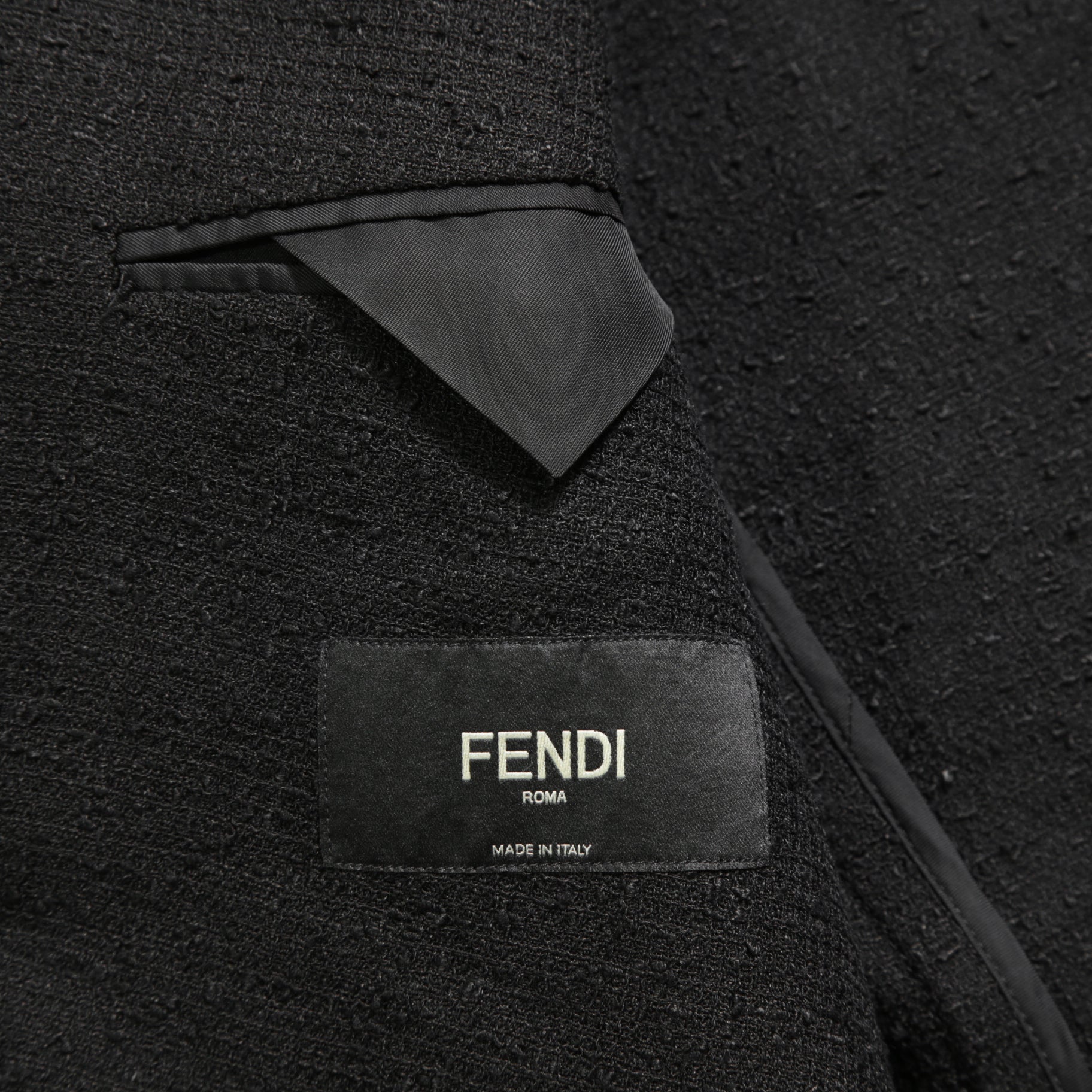 FENDI フェンディ / 美品 リネン ブークレ ジャケット / FJ0595 AFDP / size 48 (BLACK) ブレザー