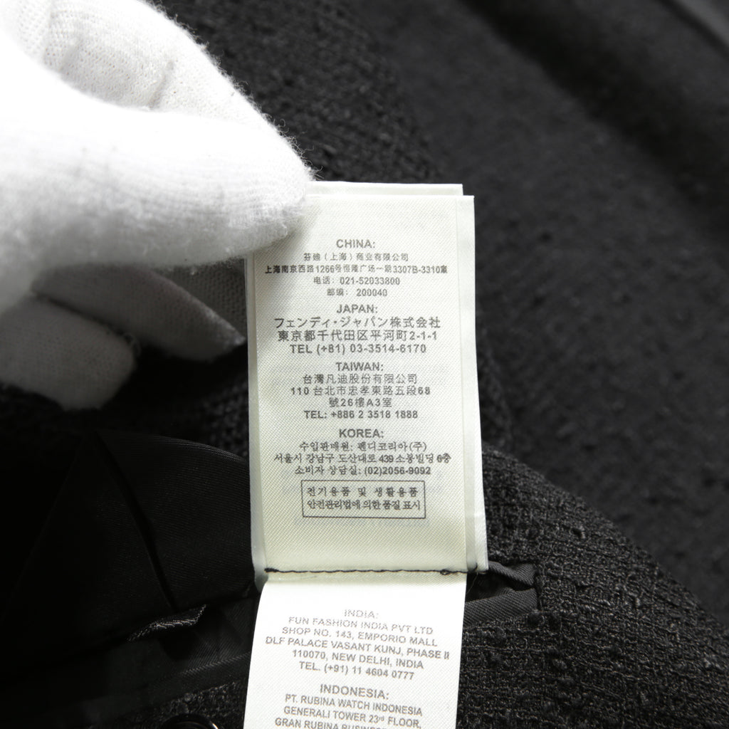 FENDI フェンディ / 美品 リネン ブークレ ジャケット / FJ0595 AFDP / size 48 (BLACK) ブレザー