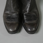 希少 イサムカタヤマ バックラッシュ THE LINE × WHITEFLAGS コラボ / アッパークロコ JPカーフ サイドジップブーツ/ 28cm (ダークブラウン) シューズ