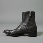 希少 イサムカタヤマ バックラッシュ THE LINE × WHITEFLAGS コラボ / アッパークロコ JPカーフ サイドジップブーツ/ 28cm (ダークブラウン) シューズ