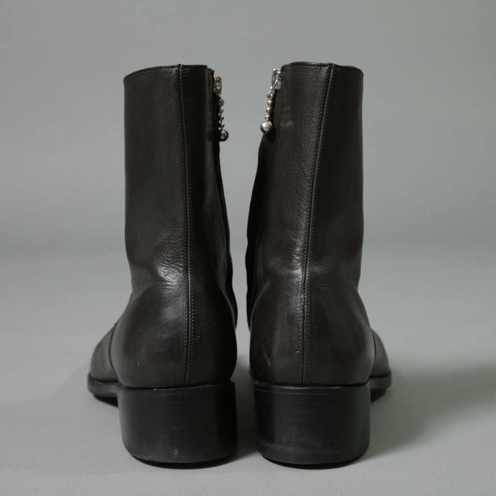 希少 イサムカタヤマ バックラッシュ THE LINE × WHITEFLAGS コラボ / アッパークロコ JPカーフ サイドジップブーツ/ 28cm (ダークブラウン) シューズ