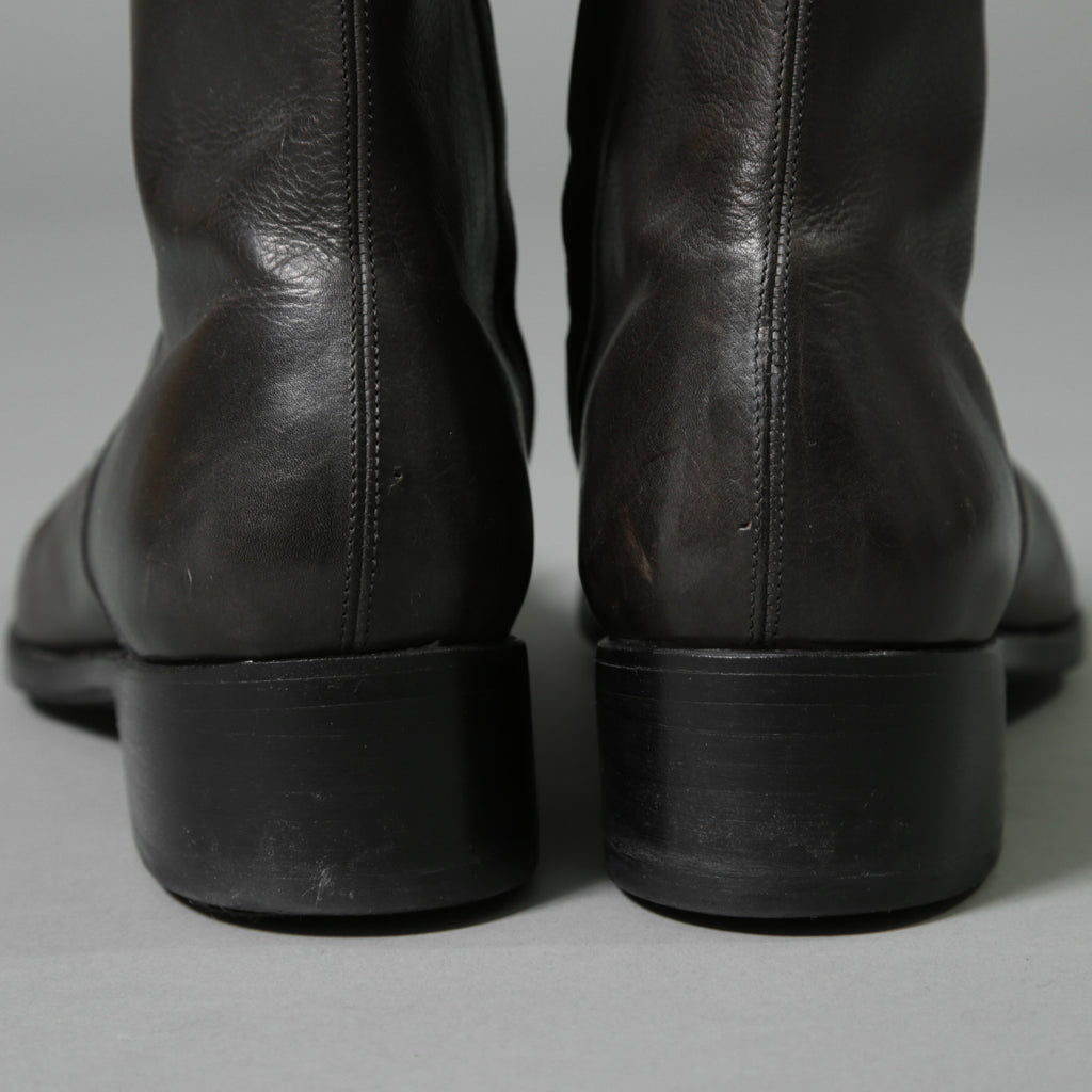 希少 イサムカタヤマ バックラッシュ THE LINE × WHITEFLAGS コラボ / アッパークロコ JPカーフ サイドジップブーツ/ 28cm (ダークブラウン) シューズ