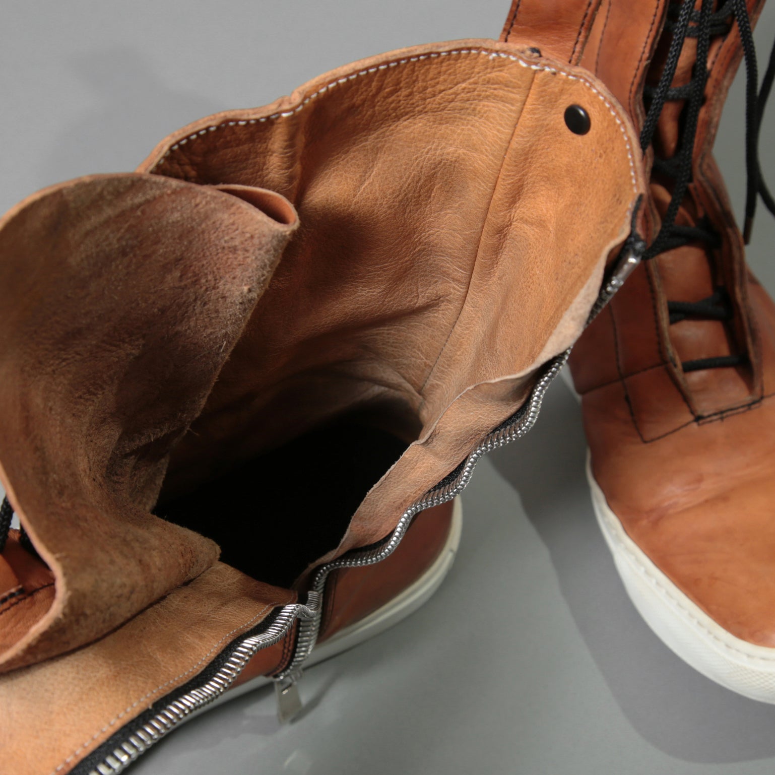 incarnation インカネーション / CalfLeather Sneaker Boots / 31410-7373-NK / size 41 (BROWN)