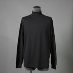 calmlence カームレンス / 25AW 美品 TSHIRT004. Mock Neck Long Sleeve T-Shirt Silk Suvin Rever Jersey size 1 (BLACK)