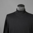 calmlence カームレンス / 25AW 美品 TSHIRT004. Mock Neck Long Sleeve T-Shirt Silk Suvin Rever Jersey size 1 (BLACK)