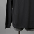 calmlence カームレンス / 25AW 美品 TSHIRT004. Mock Neck Long Sleeve T-Shirt Silk Suvin Rever Jersey size 1 (BLACK)