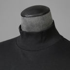 calmlence カームレンス / 25AW 美品 TSHIRT004. Mock Neck Long Sleeve T-Shirt Silk Suvin Rever Jersey size 1 (BLACK)