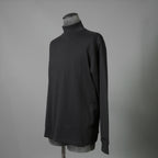 calmlence カームレンス / 25AW 美品 TSHIRT004. Mock Neck Long Sleeve T-Shirt Silk Suvin Rever Jersey size 1 (BLACK)