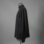 calmlence カームレンス / 25AW 美品 TSHIRT004. Mock Neck Long Sleeve T-Shirt Silk Suvin Rever Jersey size 1 (BLACK)