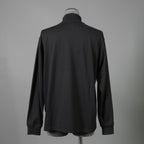 calmlence カームレンス / 25AW 美品 TSHIRT004. Mock Neck Long Sleeve T-Shirt Silk Suvin Rever Jersey size 1 (BLACK)