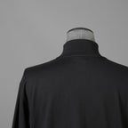 calmlence カームレンス / 25AW 美品 TSHIRT004. Mock Neck Long Sleeve T-Shirt Silk Suvin Rever Jersey size 1 (BLACK)