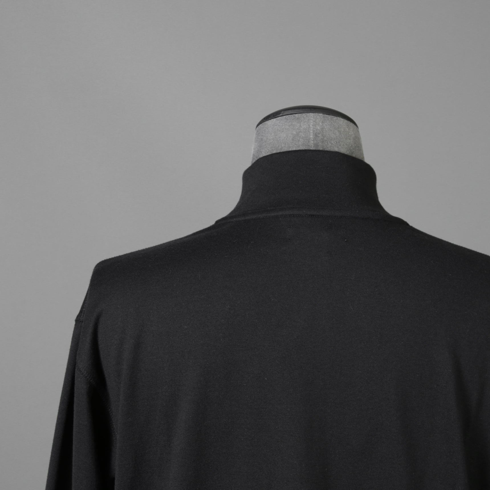 calmlence カームレンス / 25AW 美品 TSHIRT004. Mock Neck Long Sleeve T-Shirt Silk Suvin Rever Jersey size 1 (BLACK)