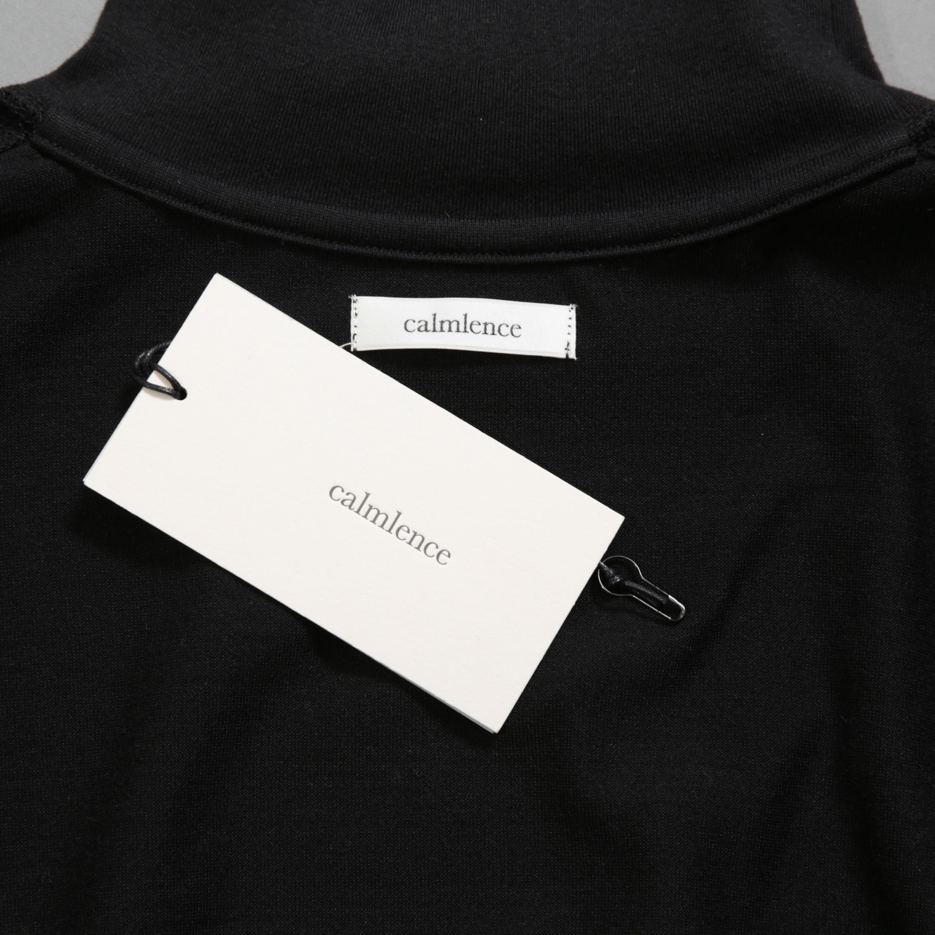 calmlence カームレンス / 25AW 美品 TSHIRT004. Mock Neck Long Sleeve T-Shirt Silk Suvin Rever Jersey size 1 (BLACK)