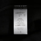 calmlence カームレンス / 25AW 美品 TSHIRT004. Mock Neck Long Sleeve T-Shirt Silk Suvin Rever Jersey size 1 (BLACK)