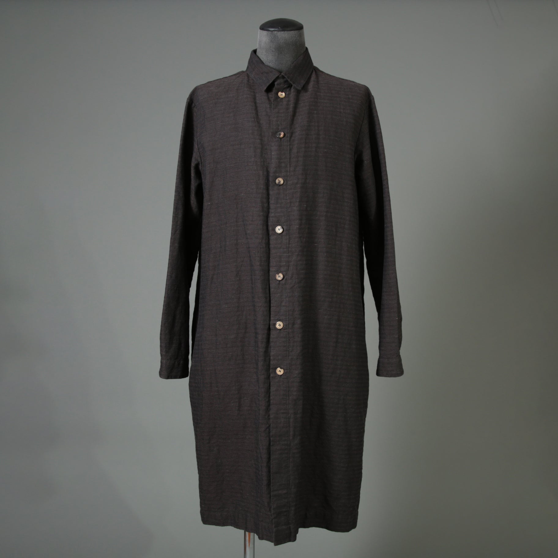 BIEK VERSTAPPEN ビークファースタッペン / 23SS 新品 Long Shirt Coat With Pockets / シャツコート / size Mud Dark(Hand Dyed)