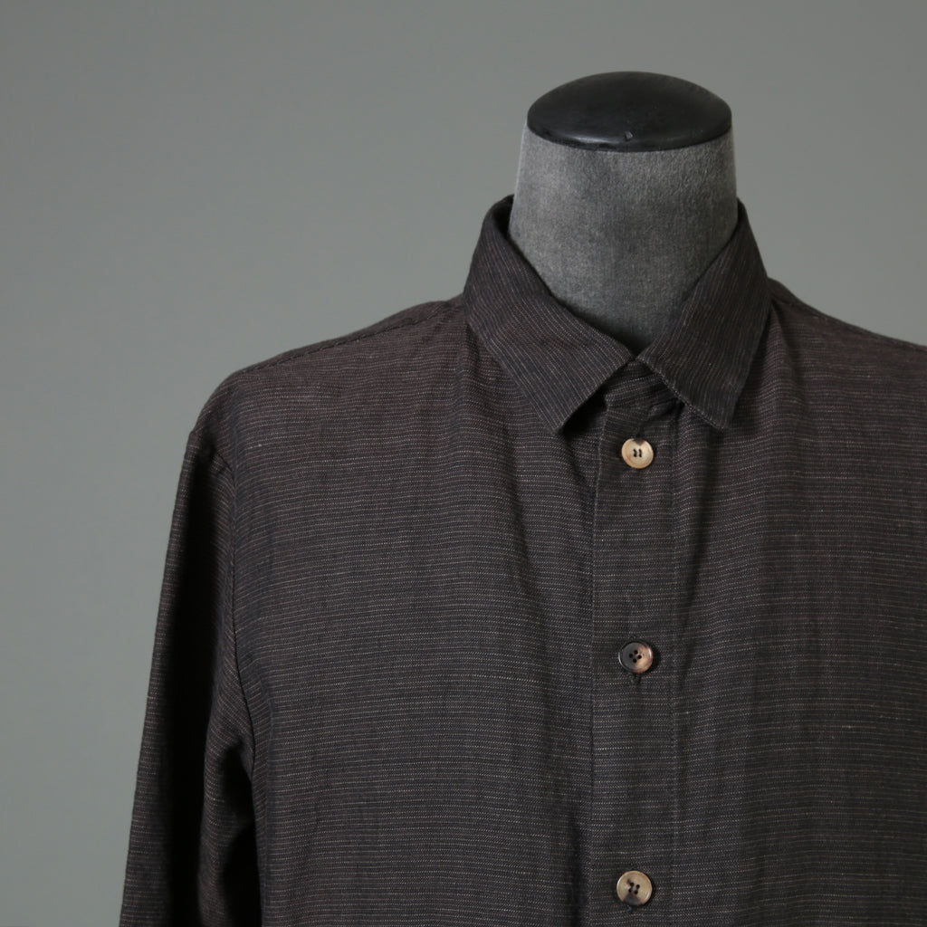 BIEK VERSTAPPEN ビークファースタッペン / 23SS 新品 Long Shirt Coat With Pockets / シャツコート / size Mud Dark(Hand Dyed)