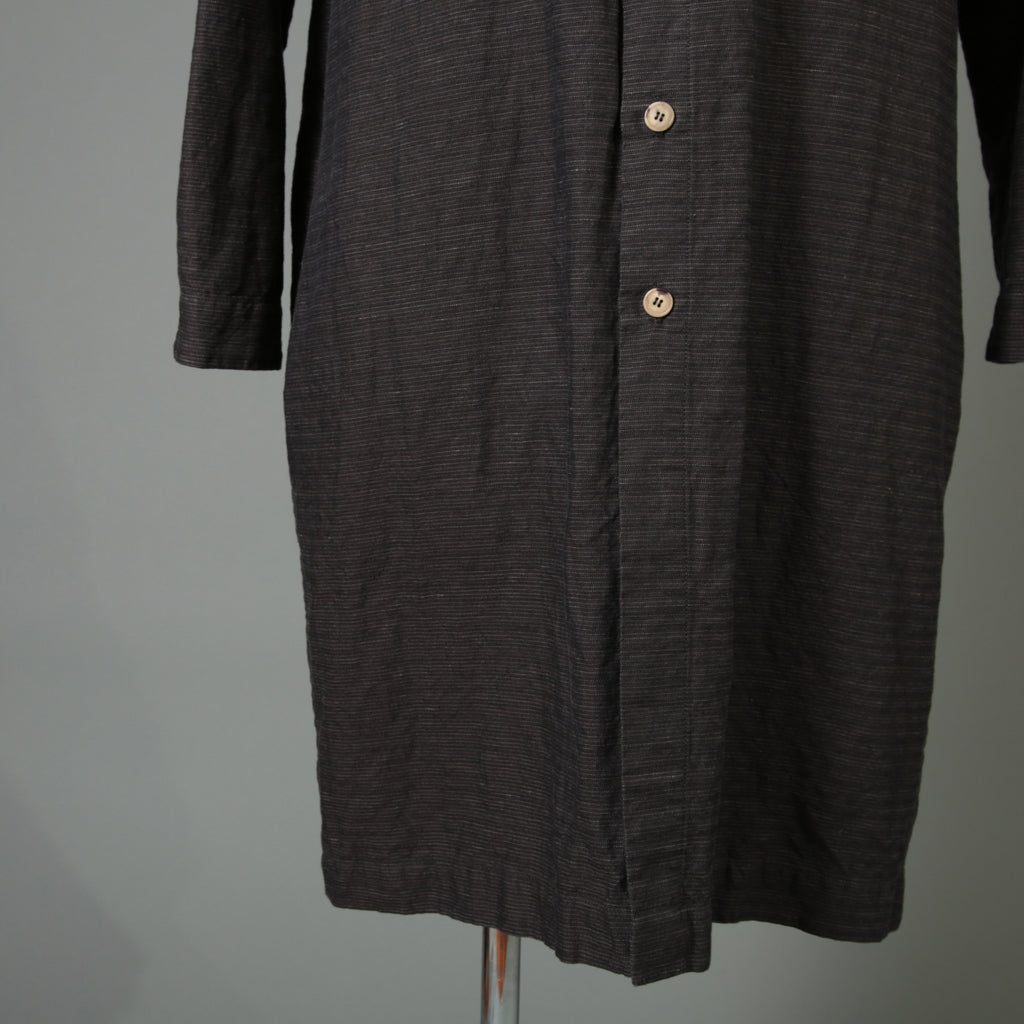 BIEK VERSTAPPEN ビークファースタッペン / 23SS 新品 Long Shirt Coat With Pockets / シャツコート / size Mud Dark(Hand Dyed)