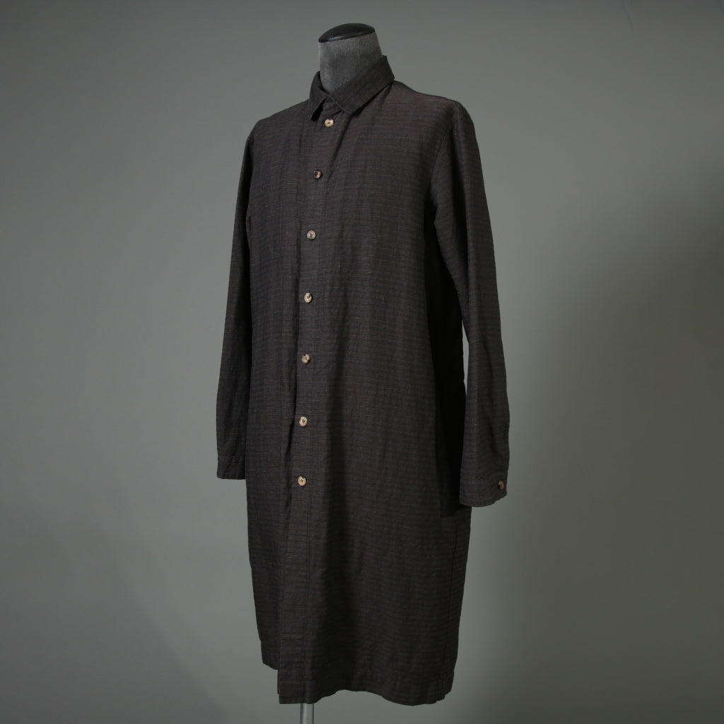BIEK VERSTAPPEN ビークファースタッペン / 23SS 新品 Long Shirt Coat With Pockets / シャツコート / size Mud Dark(Hand Dyed)