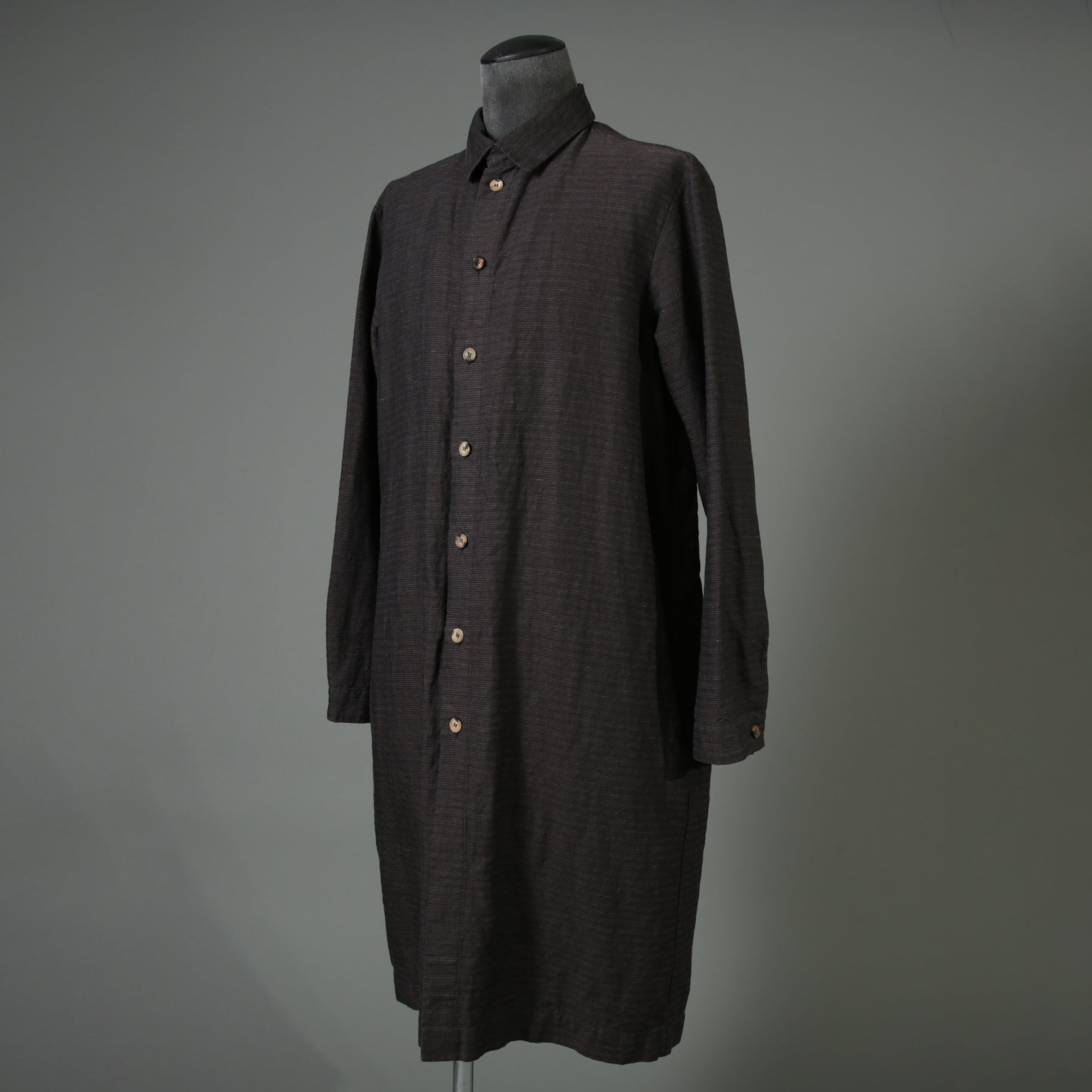 BIEK VERSTAPPEN ビークファースタッペン / 23SS 新品 Long Shirt Coat With Pockets / シャツコート / size Mud Dark(Hand Dyed)