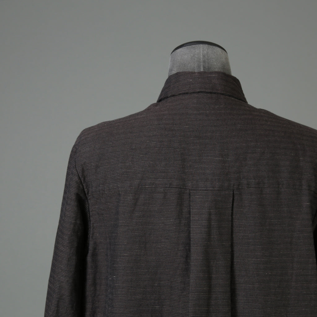 BIEK VERSTAPPEN ビークファースタッペン / 23SS 新品 Long Shirt Coat With Pockets / シャツコート / size Mud Dark(Hand Dyed)