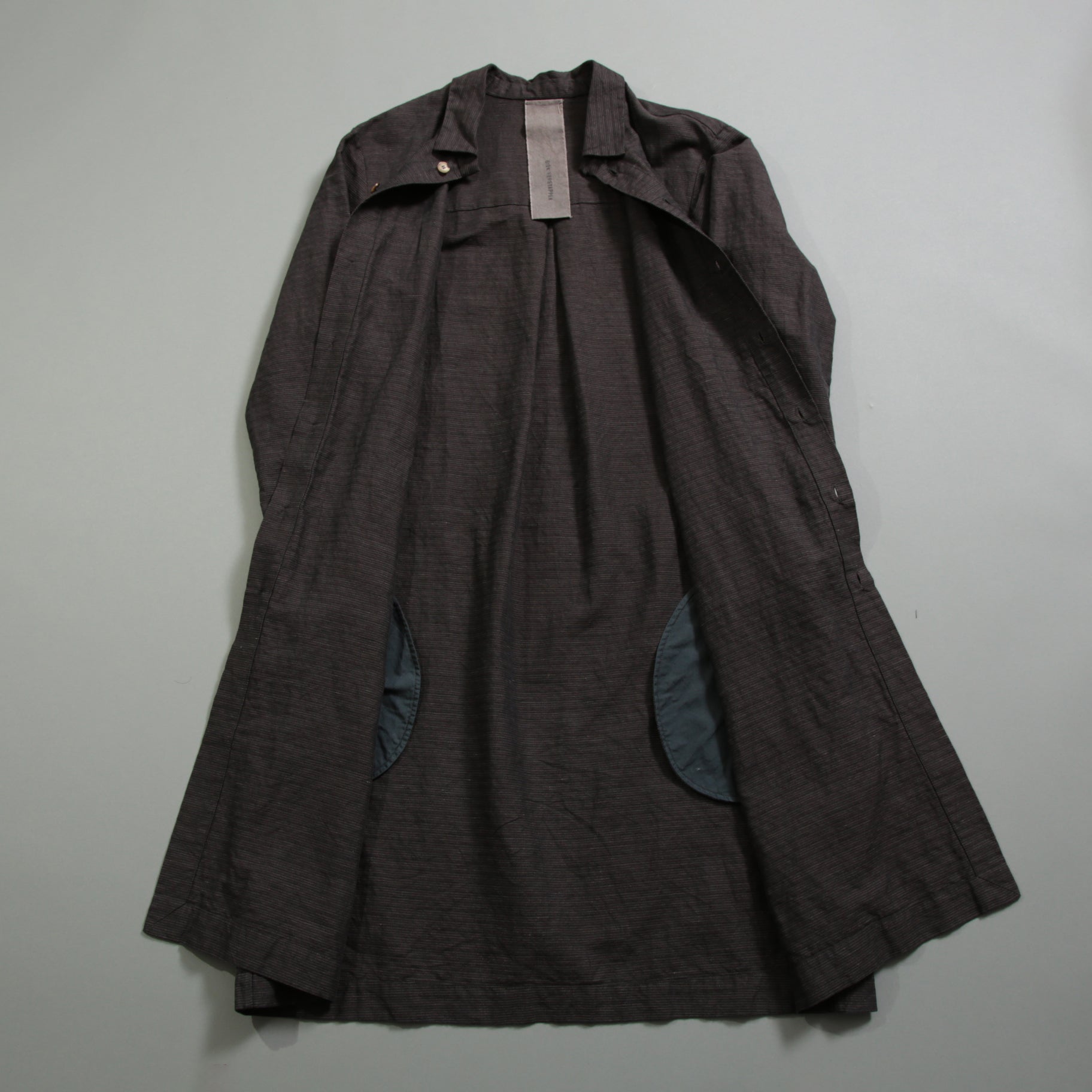 BIEK VERSTAPPEN ビークファースタッペン / 23SS 新品 Long Shirt Coat With Pockets / シャツコート / size Mud Dark(Hand Dyed)