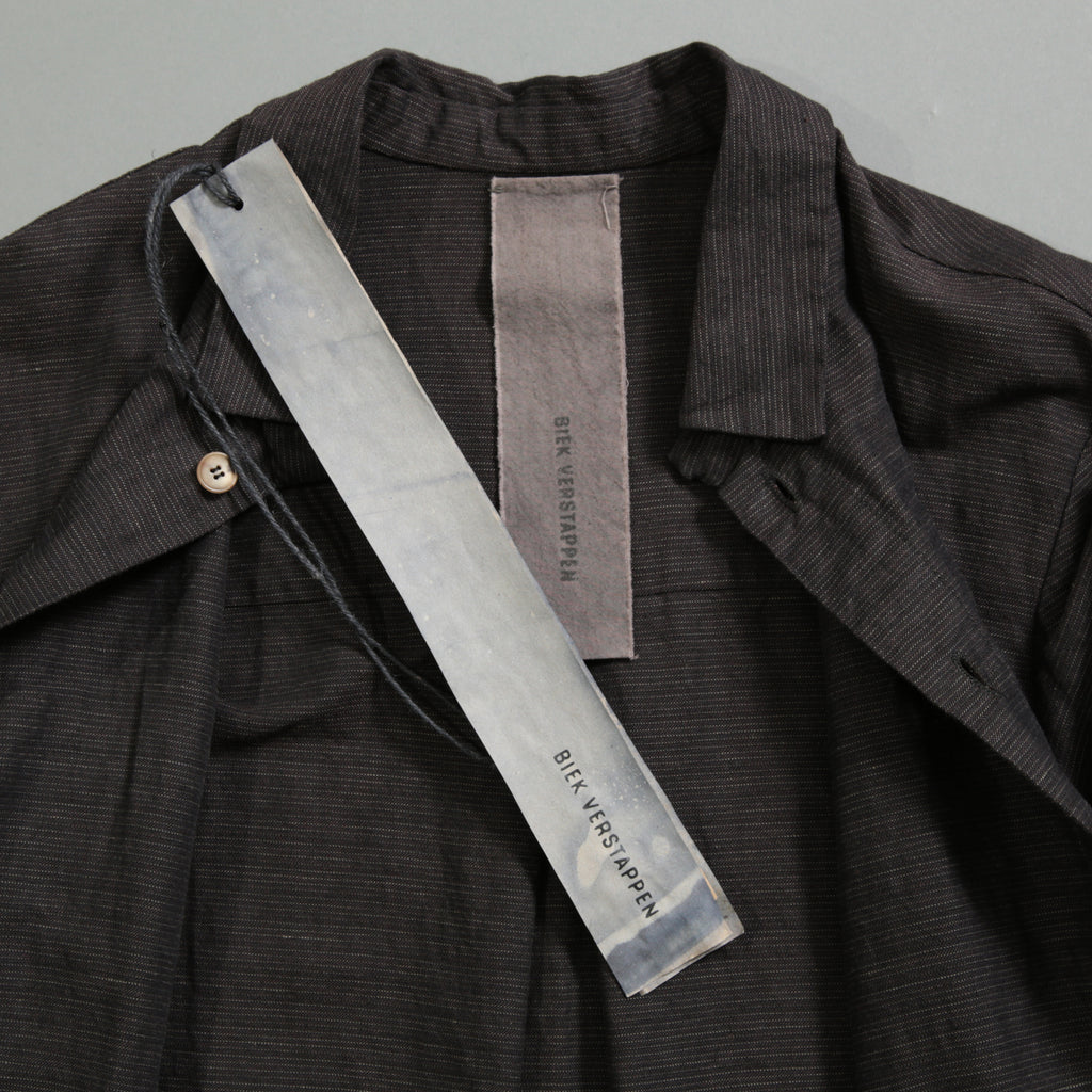 BIEK VERSTAPPEN ビークファースタッペン / 23SS 新品 Long Shirt Coat With Pockets / シャツコート / size Mud Dark(Hand Dyed)