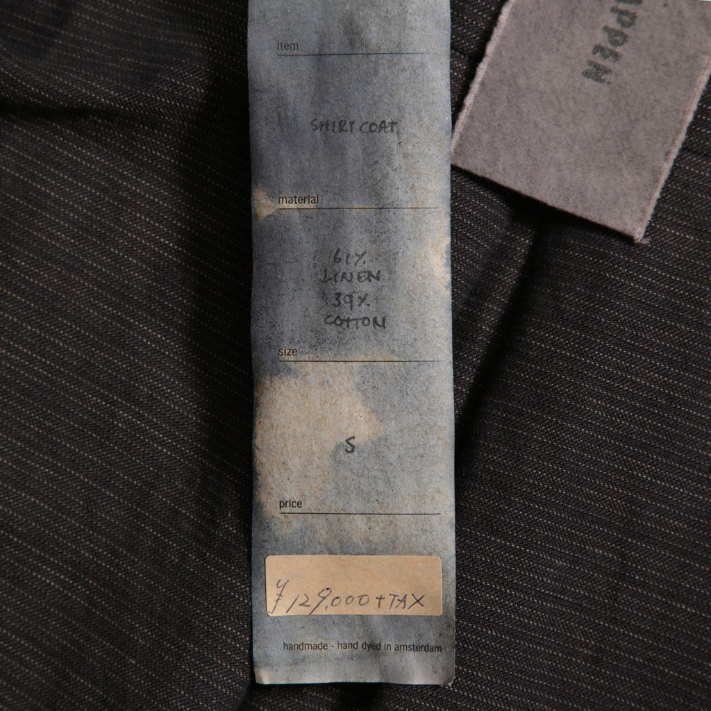 BIEK VERSTAPPEN ビークファースタッペン / 23SS 新品 Long Shirt Coat With Pockets / シャツコート / size Mud Dark(Hand Dyed)
