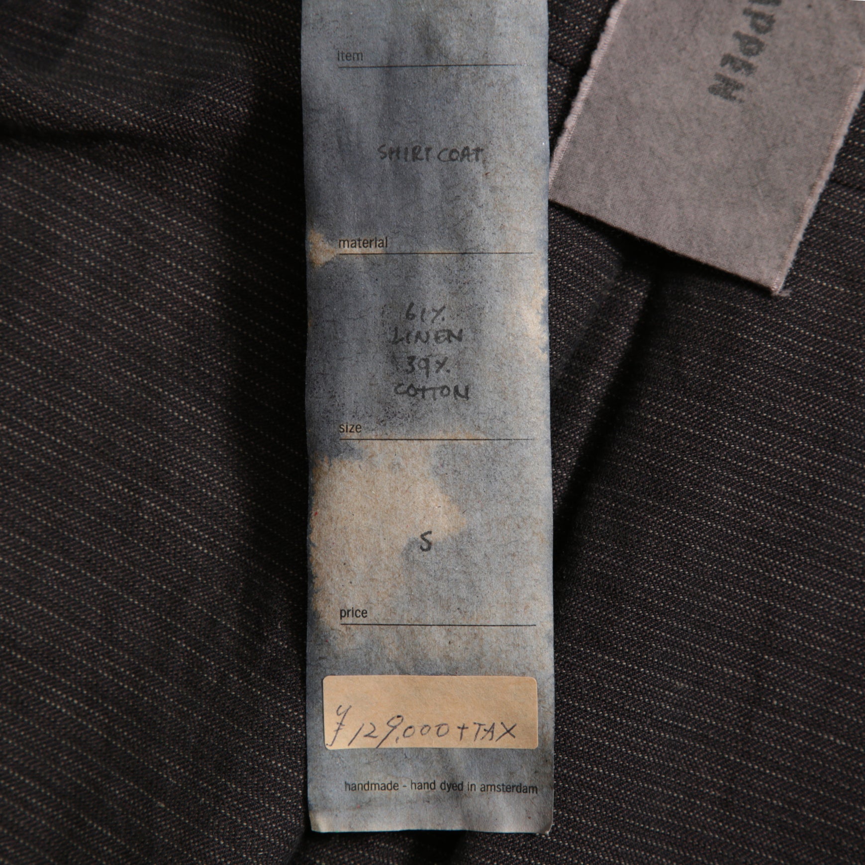 BIEK VERSTAPPEN ビークファースタッペン / 23SS 新品 Long Shirt Coat With Pockets / シャツコート / size Mud Dark(Hand Dyed)