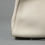 FENDI フェンディ / 美品 selleriaセレリア ピーカブー ミディアム  / カーフレザー / スカーフ付き / クリーム x グレー x ピンク x ゴールド（金具）