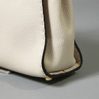 FENDI フェンディ / 美品 selleriaセレリア ピーカブー ミディアム  / カーフレザー / スカーフ付き / クリーム x グレー x ピンク x ゴールド（金具）