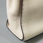 FENDI フェンディ / 美品 selleriaセレリア ピーカブー ミディアム  / カーフレザー / スカーフ付き / クリーム x グレー x ピンク x ゴールド（金具）