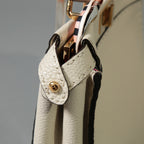 FENDI フェンディ / 美品 selleriaセレリア ピーカブー ミディアム  / カーフレザー / スカーフ付き / クリーム x グレー x ピンク x ゴールド（金具）