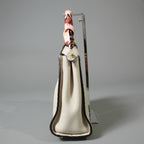 FENDI フェンディ / 美品 selleriaセレリア ピーカブー ミディアム  / カーフレザー / スカーフ付き / クリーム x グレー x ピンク x ゴールド（金具）