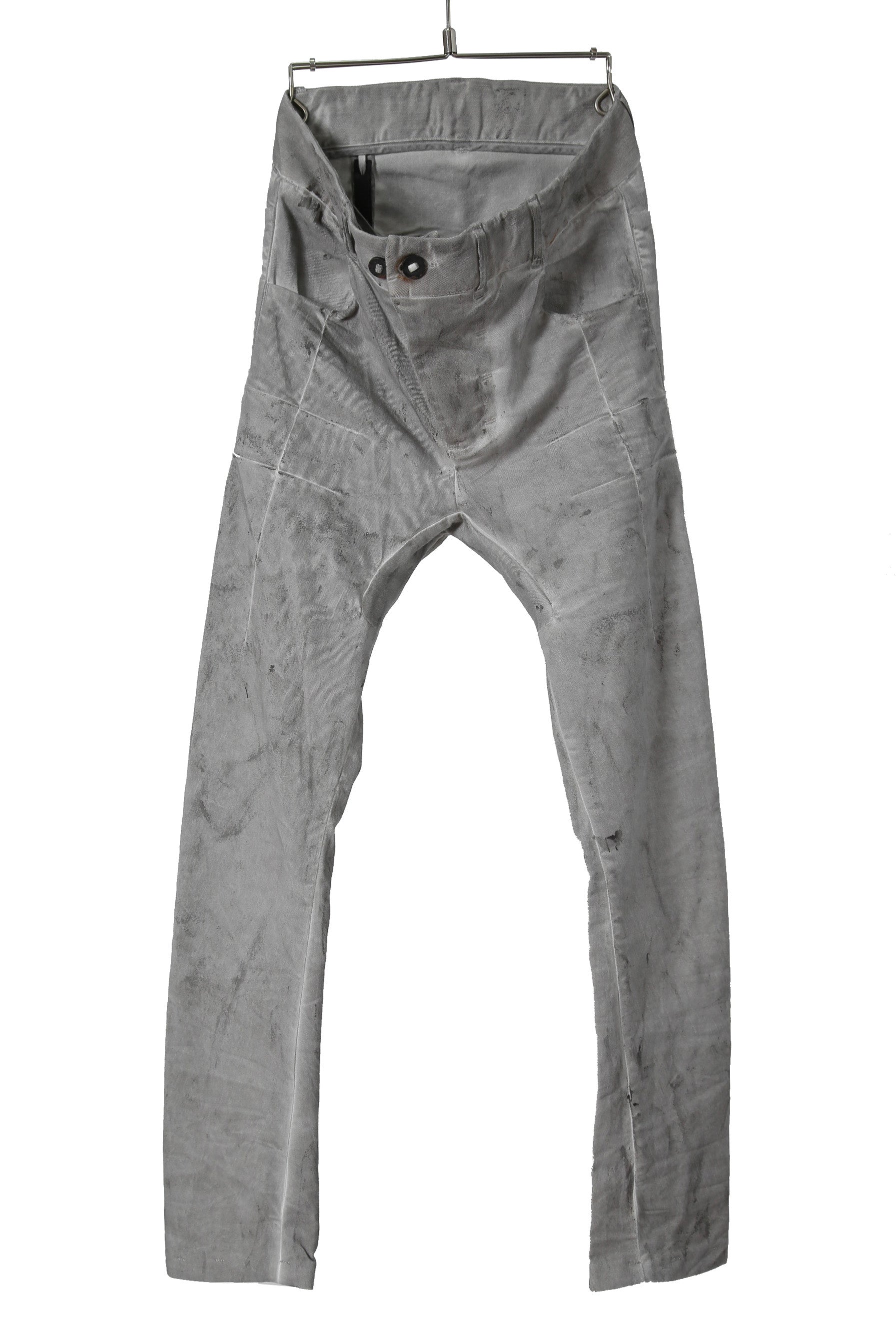 BORIS BIDJAN SABERI ボリス ビジャン サベリ / TIGHT FIT PANTS / ACID DYED & BODY MOLDED "P13.TF-F1603K" (ACID GREY)