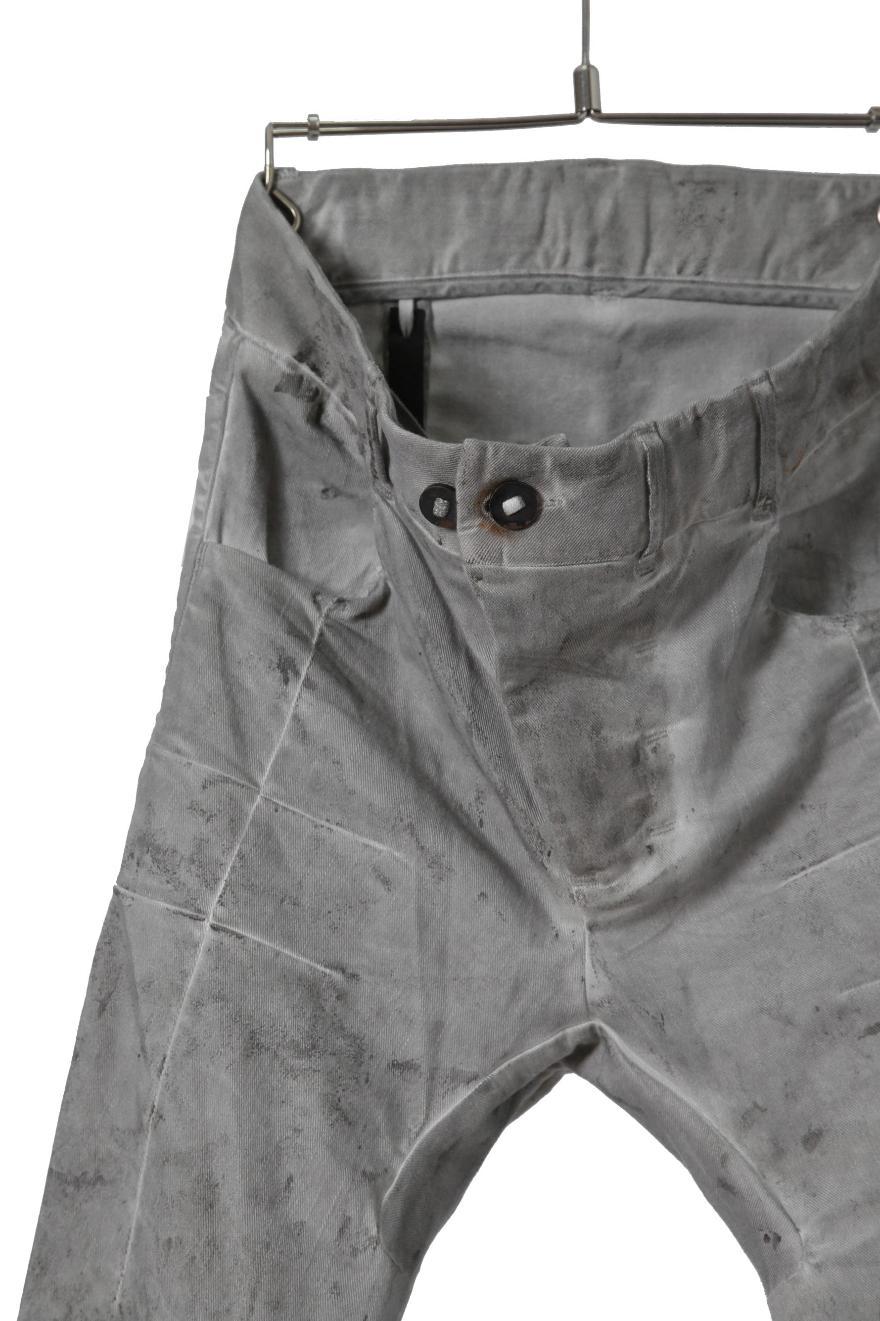 BORIS BIDJAN SABERI ボリス ビジャン サベリ / TIGHT FIT PANTS / ACID DYED & BODY MOLDED "P13.TF-F1603K" (ACID GREY)